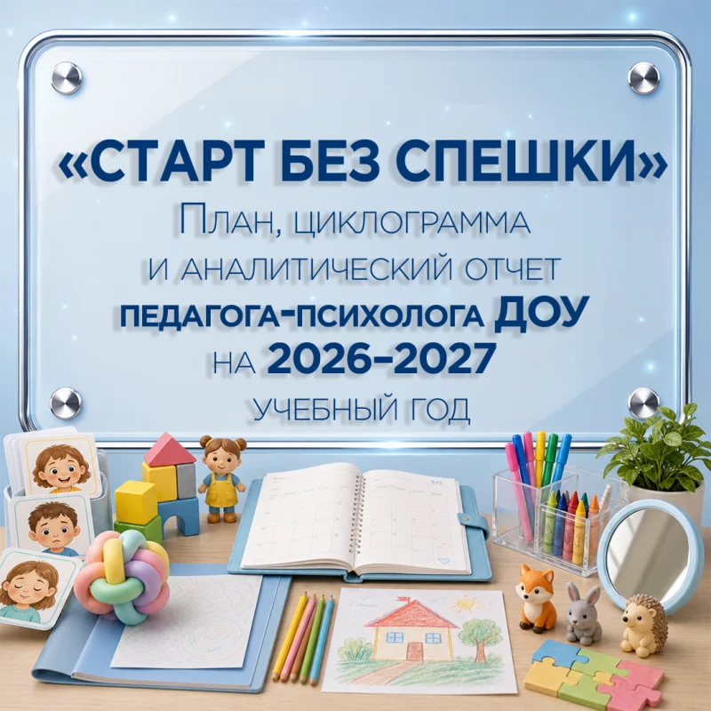 Годовой план, циклограмма и аналитический отчёт педагога-психолога ДОУ на 2026–2027 учебный год