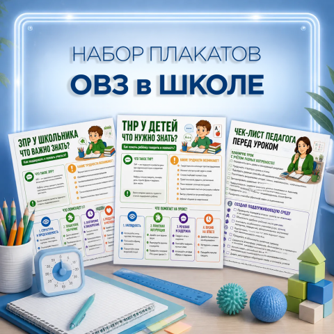 Набор плакатов и памяток «ОВЗ в школе»