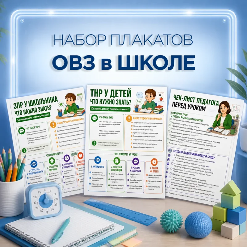 Набор плакатов и памяток «ОВЗ в школе»