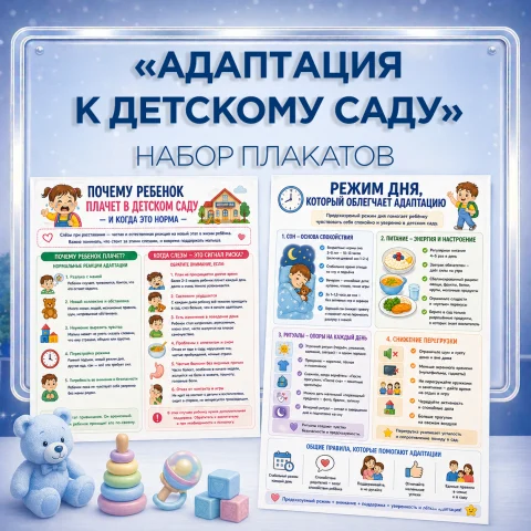 Набор плакатов и памяток «Адаптация к детскому саду»