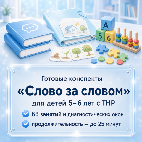 «Слово за словом». Готовые конспекты для старшей группы 5–6 лет с ТНР (68 занятий)