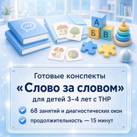 «Слово за словом». Готовые конспекты для младшей группы 3–4 года с ТНР (68 занятий)