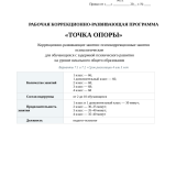 «Точка опоры» — коррекционно-развивающая программа с детьми ЗПР в начальной школе.