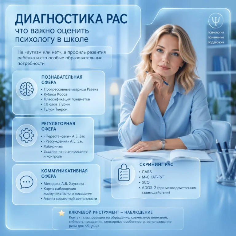 РАС: что действительно диагностирует педагог-психолог, а не «ищет аутизм»