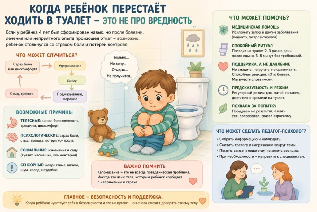 Когда ребёнок перестаёт ходить в туалет — это не про вредность