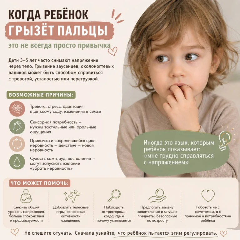Когда ребёнок грызёт пальцы — это не всегда просто привычка