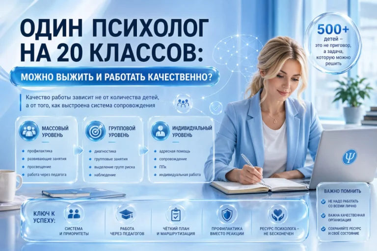 Один психолог на 20 классов: можно выжить и работать качественно?