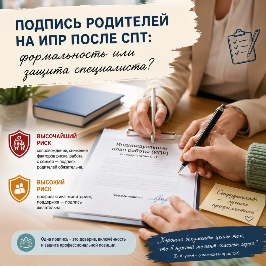 Подпись родителей на ИПР после СПТ: формальность или защита специалиста?