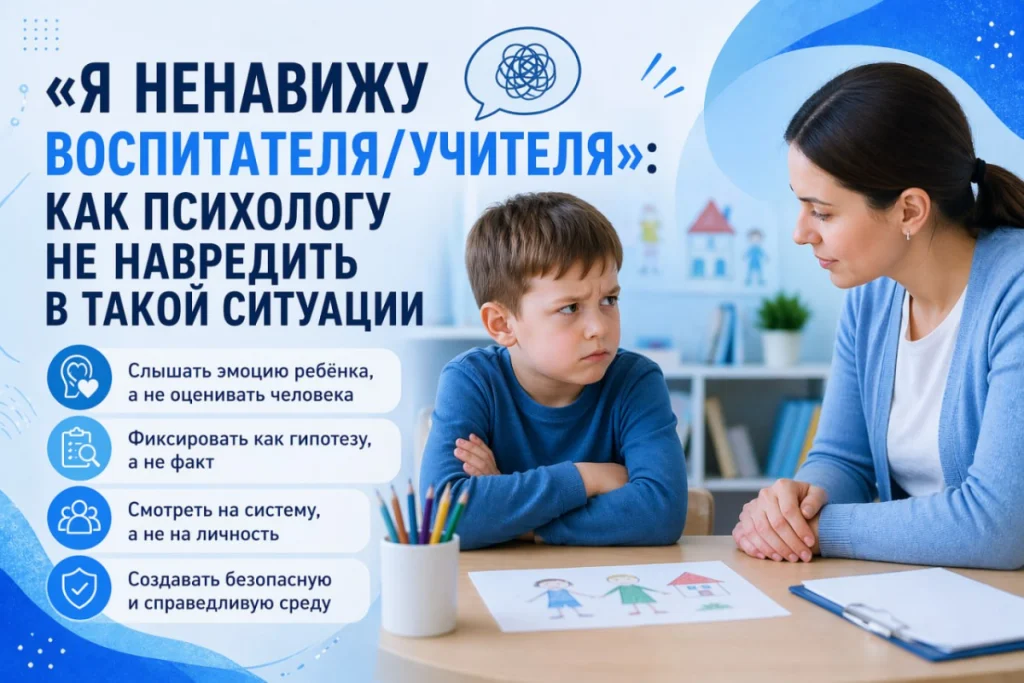 «Я ненавижу воспитателя/учителя». Что делать психологу?