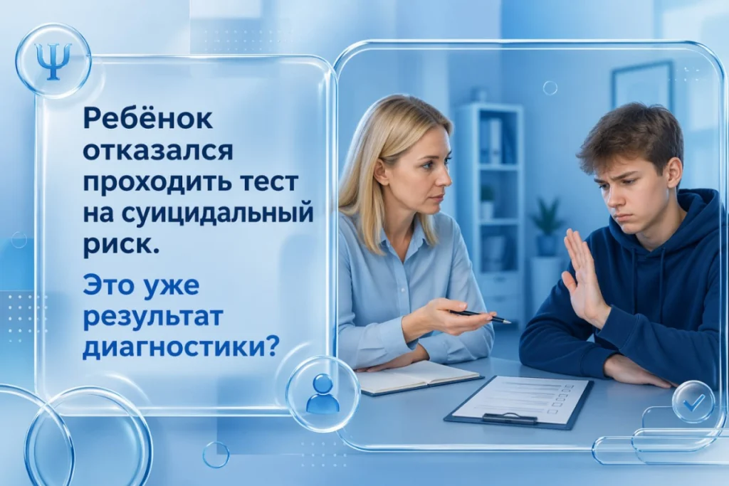 Ребёнок отказался проходить тест на суицидальный риск. Это уже результат диагностики?
